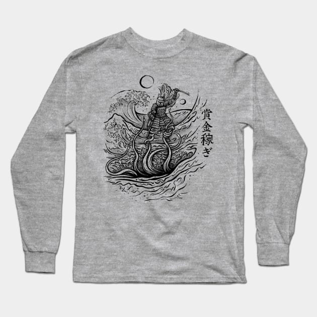 The Bounty Hunter and the Great Wave Long Sleeve T-Shirt by kg07_shirts